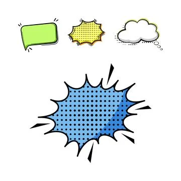 Comic style speech bubbles and thought balloons communicating messages Stock Illustration