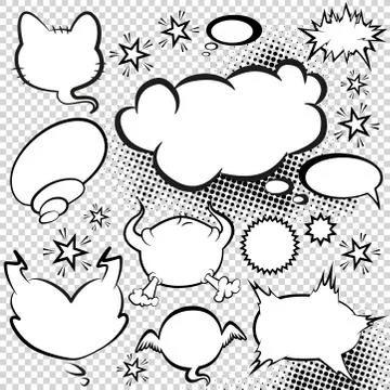 Comic style speech bubbles collection. Speech balloons and elements set with イラスト素材