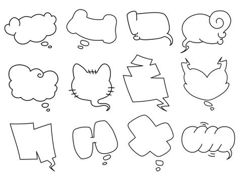 Comic style speech bubbles collection. Speech balloons and elements set. Funny 스톡 일러스트