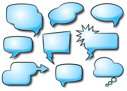 Comic style speech bubbles Stock Illustration