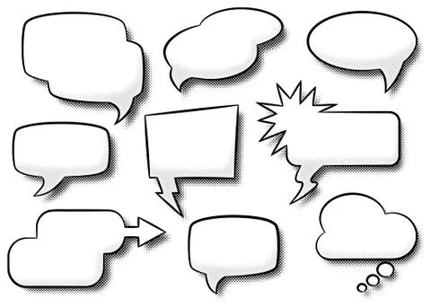 Comic style speech bubbles Stock Illustration