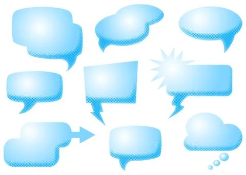 Comic style speech bubbles Stock Illustration
