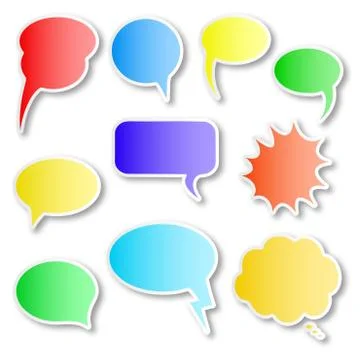 Comic style speech bubbles Stock Illustration