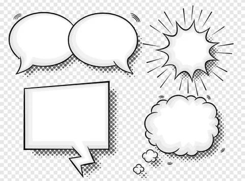Comic style speech bubbles Stock Illustration