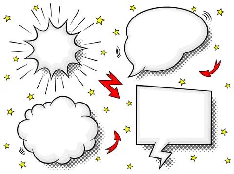 Comic style speech bubbles Stock Illustration