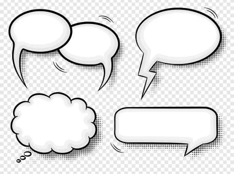 Comic style speech bubbles Stock Illustration