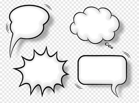 Comic style speech bubbles Stock Illustration