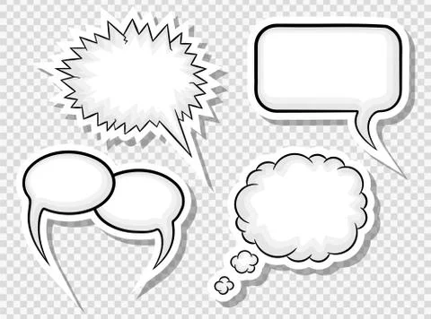 Comic style speech bubbles Stock Illustration