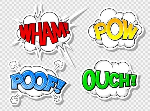 Comic style speech bubbles Stock Illustration