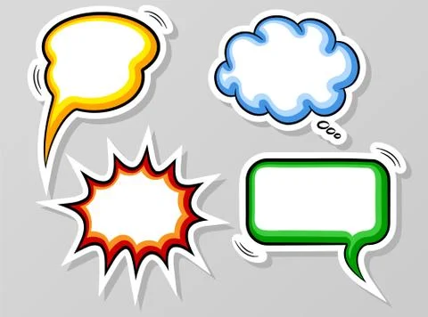 Comic style speech bubbles Stock Illustration
