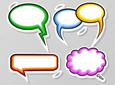 Comic style speech bubbles Stock Illustration
