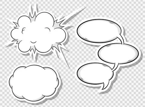 Comic style speech bubbles Stock Illustration