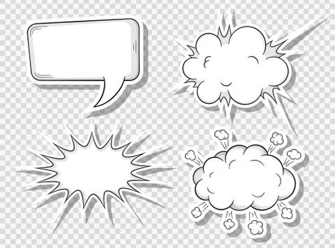 Comic style speech bubbles Stock Illustration