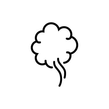 Comic Style Steam Cloud Puff Vector Line Art Illustration Stock Illustration