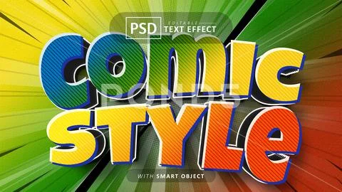 Comic style text effect editable PSD Template