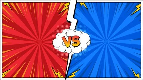 Comic Style Versus Battle Background Illustrazione stock
