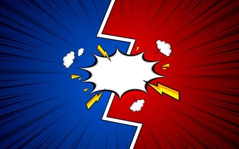 Comic style Versus Fight background design. Vector illustration. Illustrazione stock