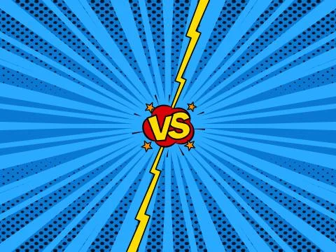 Comic super hero battle versus intro background Stock Illustration