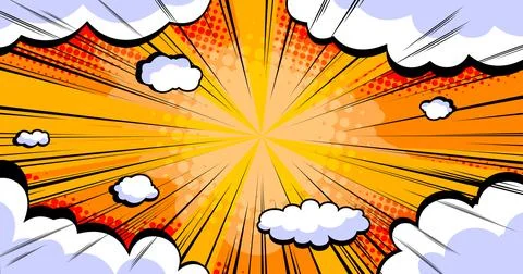 Comic superhero background with motion effect Stock Illustration