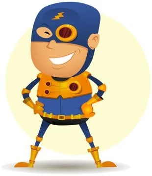 Comic superhero with golden armor Illustrazione stock