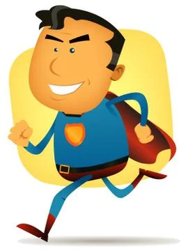 Comic superhero running Illustrazione stock