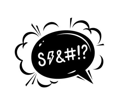 Comic swear speech bubble, aggressive, hate curse Stock Illustration