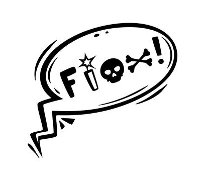Comic swear speech bubble, angry bad word or curse Stock Illustration