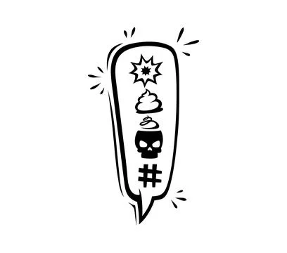 Comic swear speech bubble, cartoon expletive curse Illustrazione stock