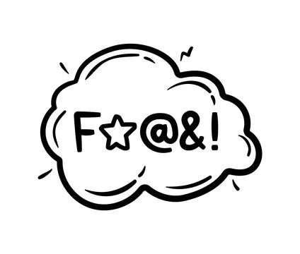 Comic swear speech bubble, censored dialogue cloud Stock Illustration