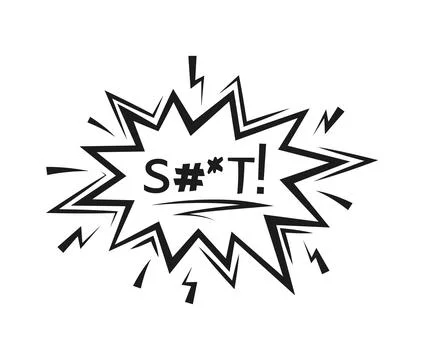 Comic swear speech bubble, censored emphasis word Illustration
