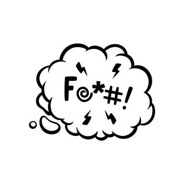 Comic swear speech bubble, dialogue hate cloud Illustrazione stock