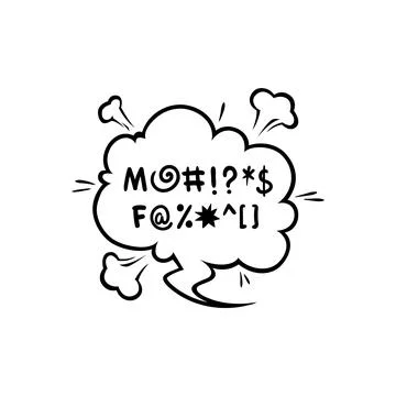 Comic swear speech bubble, dialogue hate cloud Stock Illustration