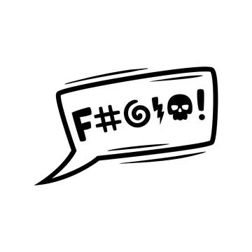 Comic swear speech bubble, hate angry talk, curse Illustrazione stock
