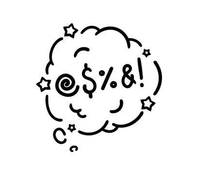 Comic swear speech bubble, hate dialogue cloud Stock Illustration