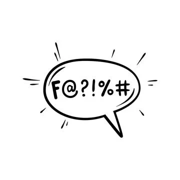Comic swear speech bubble, hate angry talk, curse Stock Illustration