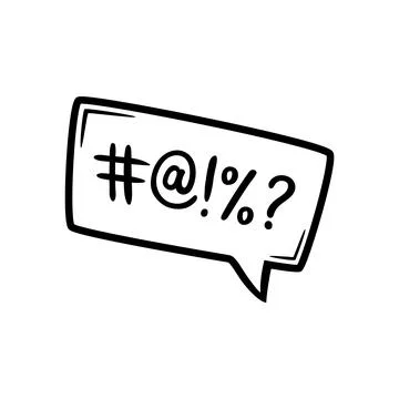 Comic swear speech bubble, hate angry talk cloud Stock Illustration
