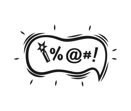 Comic swear speech bubble, vector dynamic curse Stock Illustration