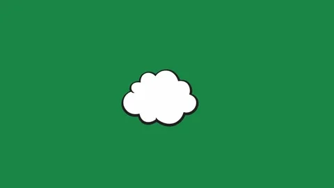 Comic Symmetrical Soft Cloud Speech Bubble 2D Animation on Green Screen Stock Footage 336578561