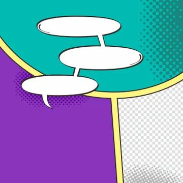 Comic template element with speech bubble halftone art Stock-Illustration