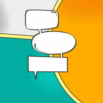 Comic template element with speech bubble halftone art Stock Illustration
