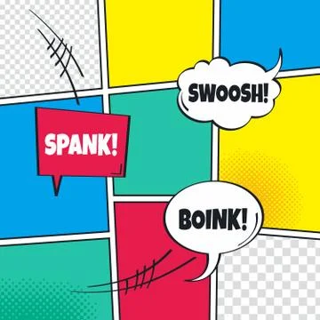 Comic template element with speech bubble halftone art Stock Illustration