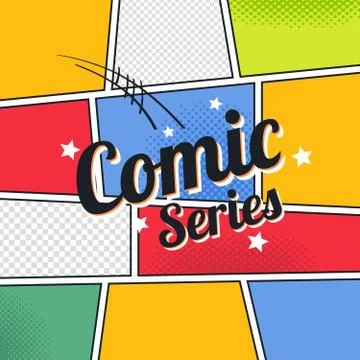 Comic template element with speech bubble halftone art Stock Illustration