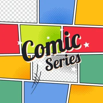 Comic template element with speech bubble halftone art Stock Illustration