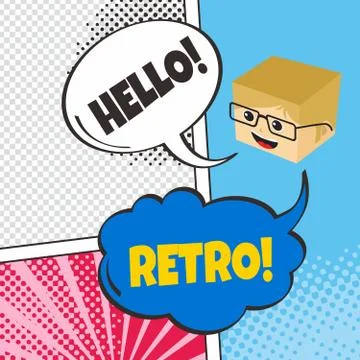Comic template element with speech bubble halftone art Stock-Illustration