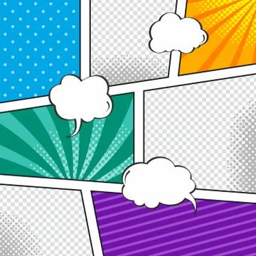 Comic template element with speech bubble halftone art イラスト素材