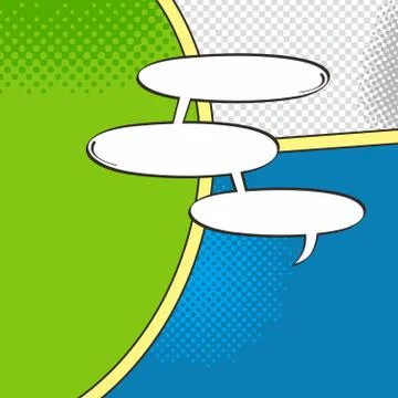 Comic template element with speech bubble halftone art Illustrazione stock