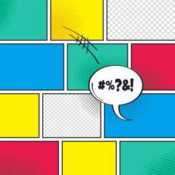 Comic template element with speech bubble halftone art Stock-Illustration