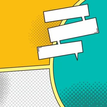Comic template element with speech bubble halftone art Illustrazione stock
