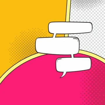 Comic template element with speech bubble halftone art 스톡 일러스트