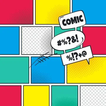 Comic template element with speech bubble halftone art Stock-Illustration